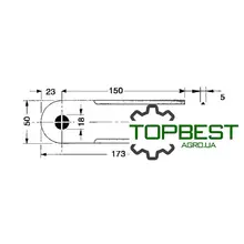 Z42176 Ніж подрібнювача John Deere [Rasspe]