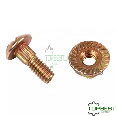 H125891 Болт сегмента м5,5х16 під викрутку, короткий + гайка John Deere H125892