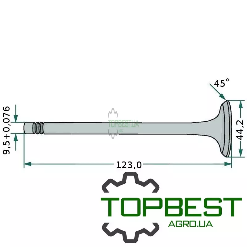 736812M1 Клапан впускний двигуна - Massey Ferguson