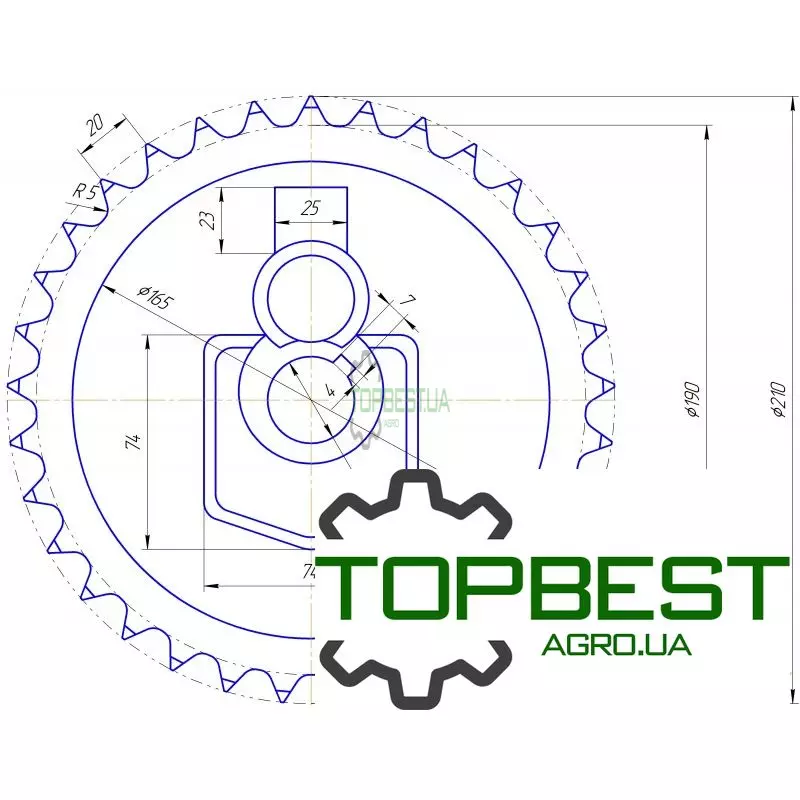 Z11690 Зірочка соломотряса John Deere - Z33