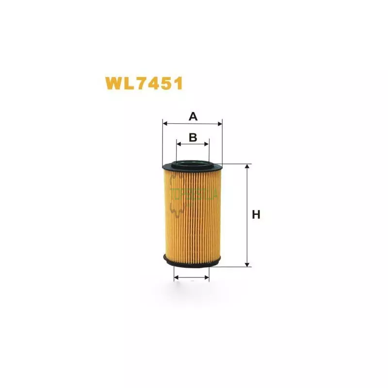 WL7451 Фільтр масляний (вставка) [WIX]
