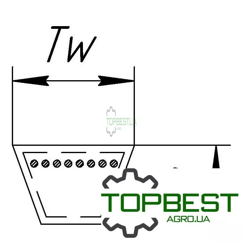 9810680 Привідний клиновий ремінь HD167 [Carlisle] - H125565 John Deere, 80246980 New Holland